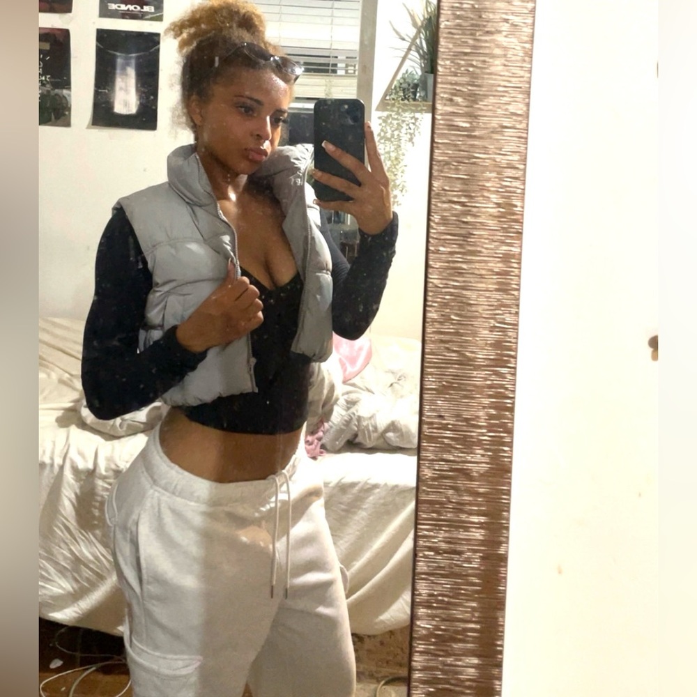 Women's Gray Puffer Vest